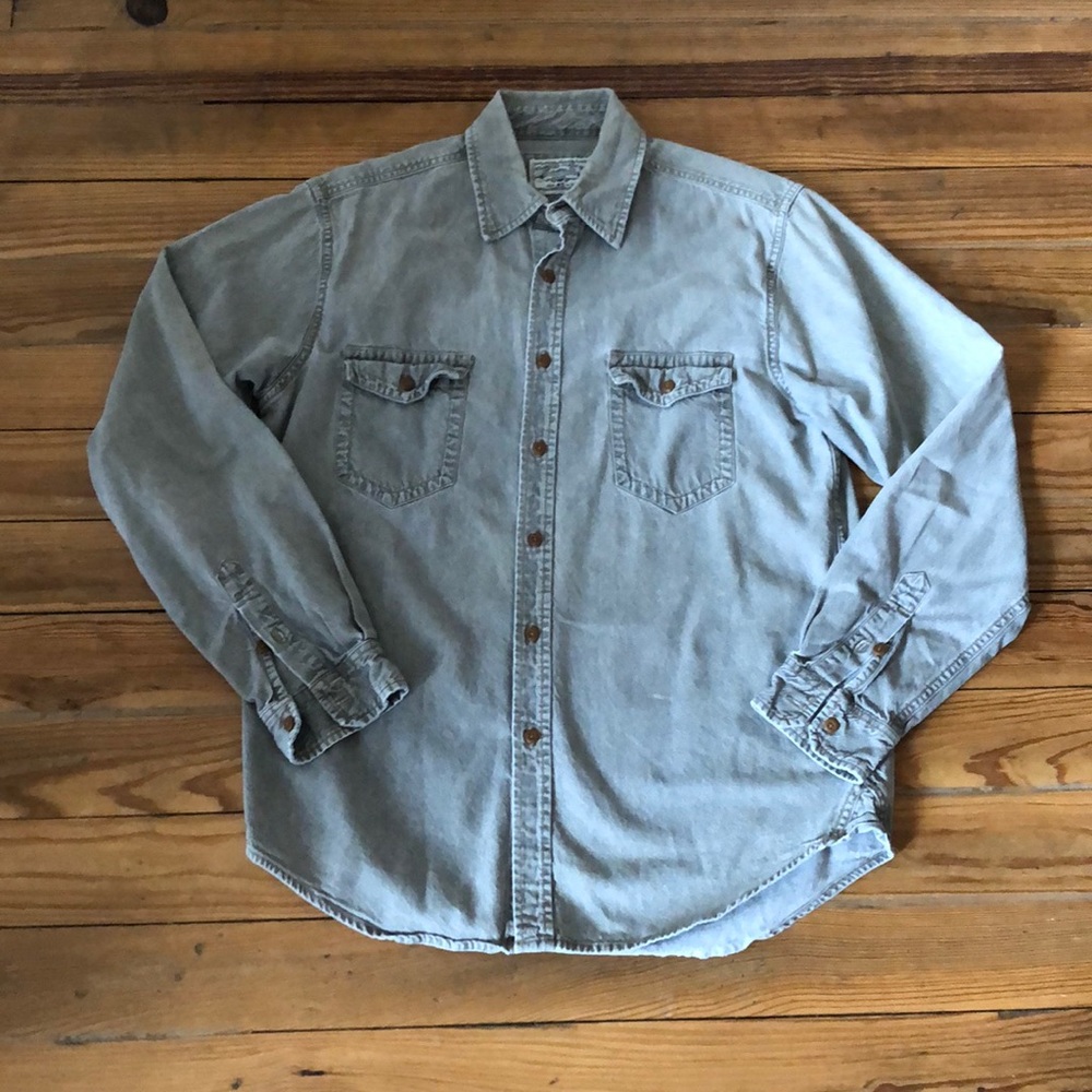 Wrangler faded green button up